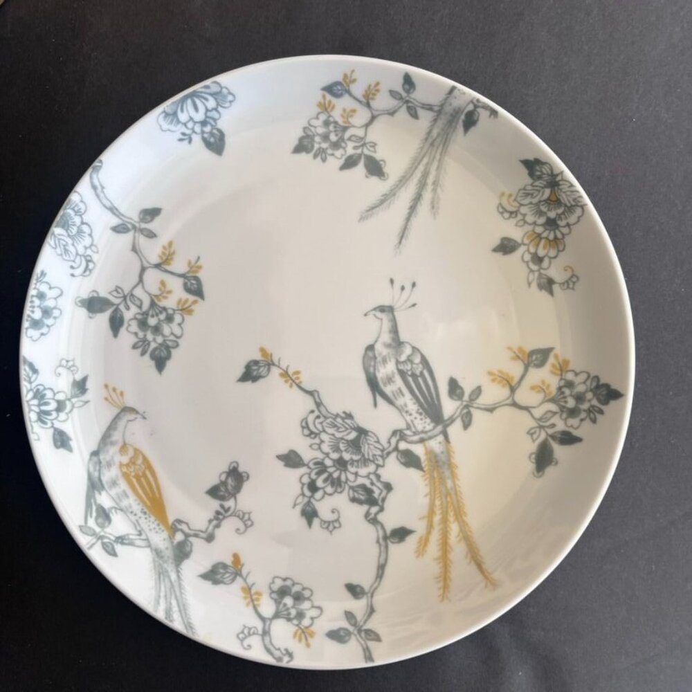 Villeroy & Boch Vivo Peacock Porcelain Breakfast Plates Floral Peacock Design